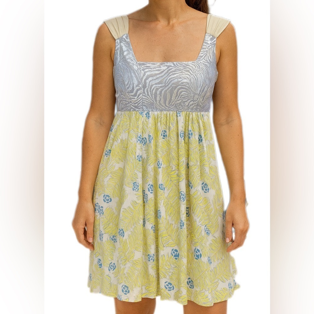 Tricia Fox Boho Statement Animal Print & Floral Cocktail Party Dress Size Small